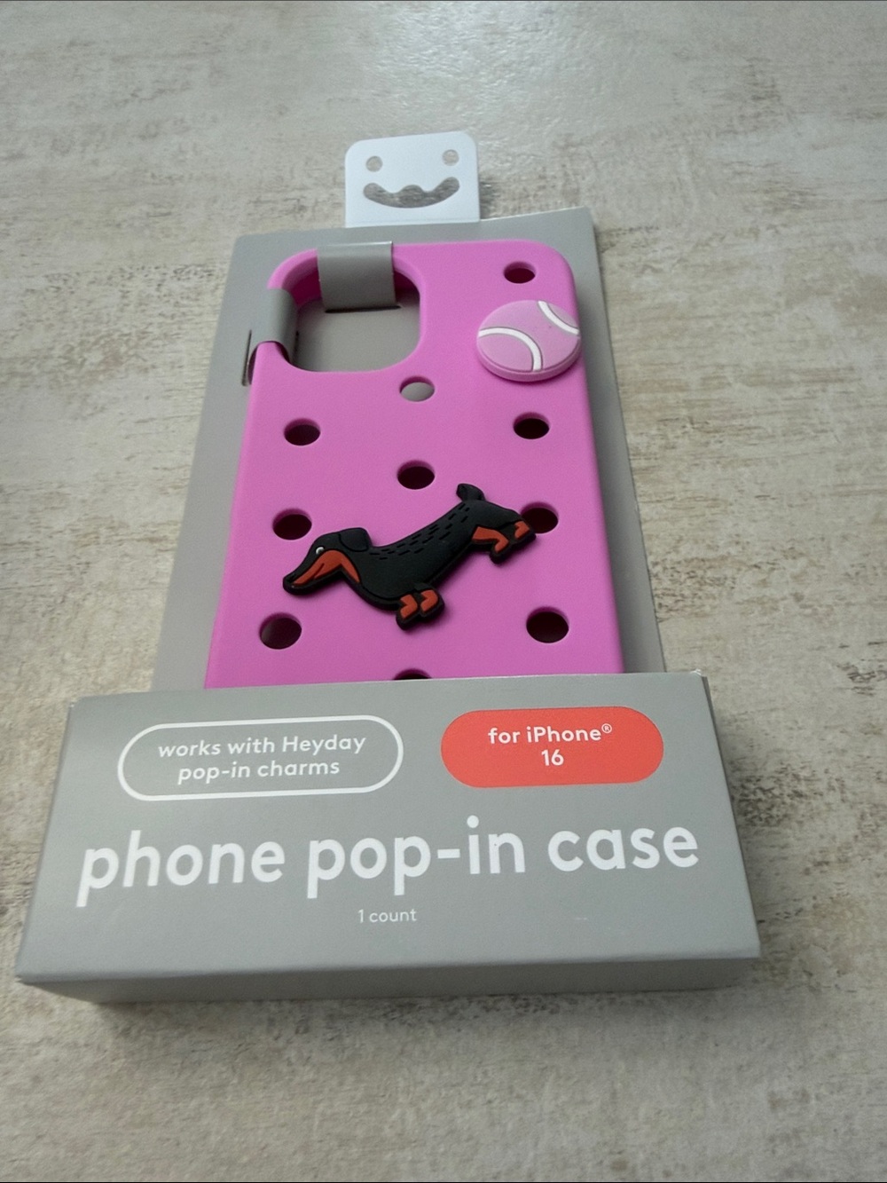 heyday Pink Pop-In Phone Case with Charm Holes for iPhone 16